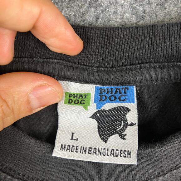 Phat Doc T-Shirt Mens Size L Black Michael Jordan Graphic Basketball Tee - Picture 2 of 7